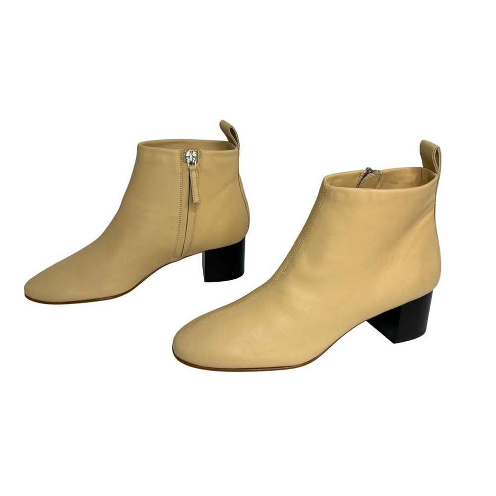 Everlane The Day Boot Nappa Leather‎ Ankle Bootie 5.5 Ecru Block Heel NIB